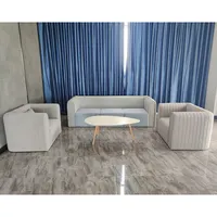 Receptor de esponja rebote, design moderno, azul claro, branco, de poliéster, para sala de espera, sofá de luxo para escritório