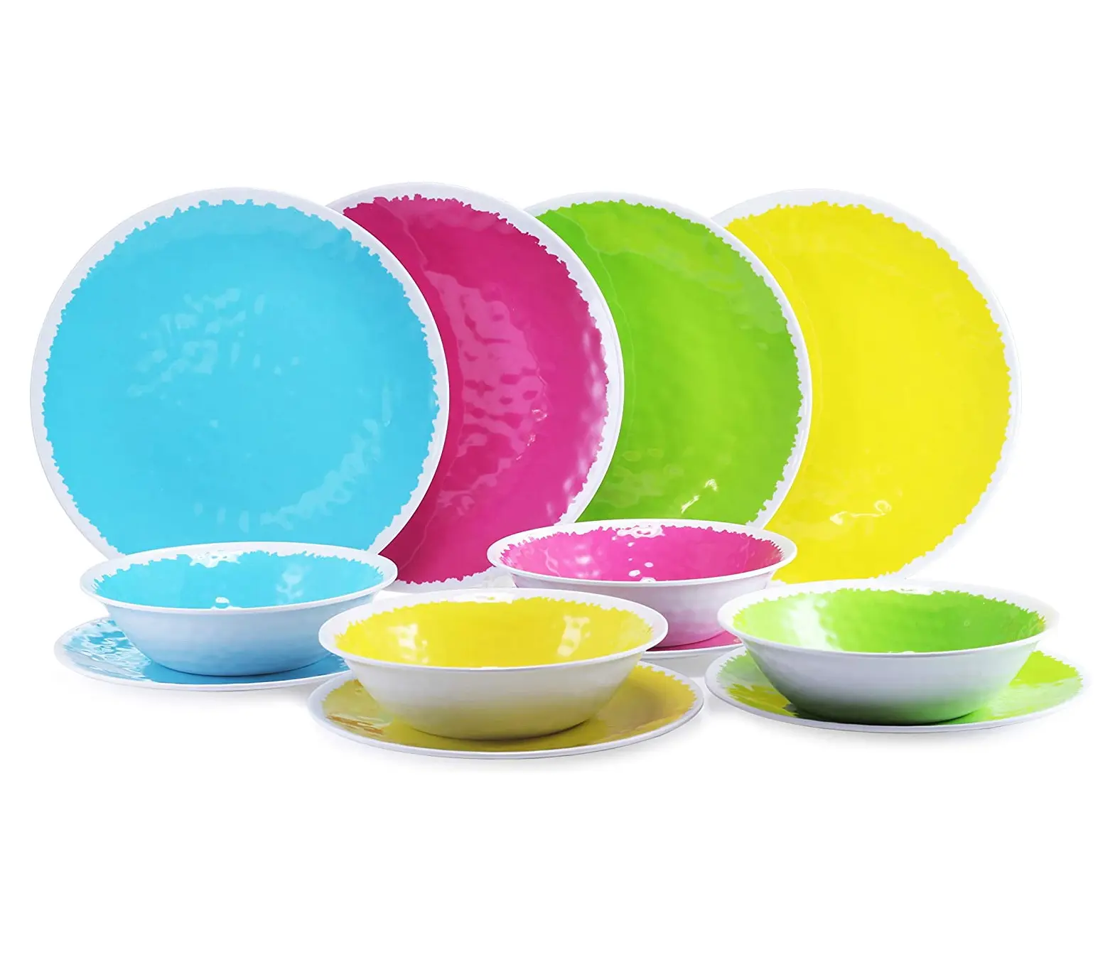 12 шт. Кемпинг посуда красочные меламина открытый набор посуды для 4 Пикник тарелки и чашки
