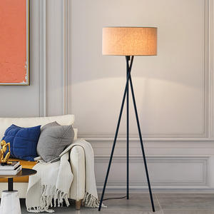 Lampadaire <span class=keywords><strong>LED</strong></span> moderne en tissu avec tambour de luxe européen, abat-jour, trépied, hôtel, maison, lampadaire classique - Product Image 3