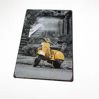 Rollo de edge rectangular para motocicletas, barra de garaje colgante de pared, estaño, 20x30 cm