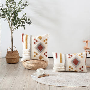 Housses de coussin en coton Boho, taies d'oreiller brodées tuftées, décoratives, cousines en coton, brodées - Product Image 3