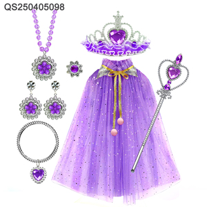 QS vente chaude filles <span class=keywords><strong>princesse</strong></span> bijoux mode déguisement ensemble jouets filles colorées jeu <span class=keywords><strong>de</strong></span> rôle effectuer portant cape jouets - Product Image 4