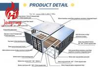 Maison préfabriquée pliable en acier de luxe, 20 pieds, 40 pieds, portable, extensible, conteneur, projet solaire, bureau
