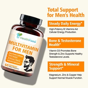 Cápsulas de Multivitaminas para Hombres Directo de Fábrica con Folato y Vitamina A, Favorecen la Energía, Vitalidad, Claridad Mental y Suplemento Antioxidante - Product Image 5