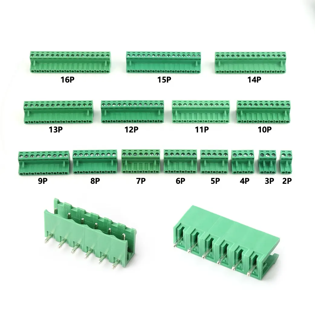Onvas 100Pcs 7P 3.81mm Pitch Vertical Straight Pin Male Pluggable Screw Wire Terminal Block Connector 