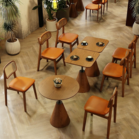 Meubles de salle à manger modernes commerciaux, tables et chaises en bois massif, canapé lounge, banquette pour café, restaurant, hôtel