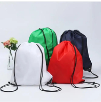 Sac à dos en polyester coloré en gros, sac à dos de sport, sac à dos de course, sac à dos à cordon personnalisé avec logo, sac à dos d'épicerie
