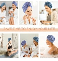 Turban en microfibre avec logo personnalisé, technique de tissage super absorbante à séchage rapide pour usage domestique