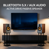 Enceinte d'étagère active professionnelle 2 voies stéréo en bois pour système audio domestique, logo personnalisé pour distributeur