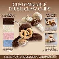 Pince à cheveux personnalisable en forme de donut, motif dessin animé, en peluche coréenne mignonne, faite à la main, de haute qualité pour femme
