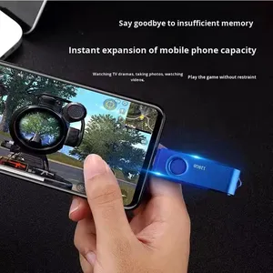 แฟลชไดรฟ์โลหะแบบหมุนได้ รองรับการใช้งานสองรูปแบบในรถยนต์ OTG Type-C USB 2.0/3.0 ความจุ 128MB-128G สำหรับโทรศัพท์มือถือและคอมพิวเตอร์ รับทำโลโก้ตามสั่ง ขายส่ง - Product Image 4