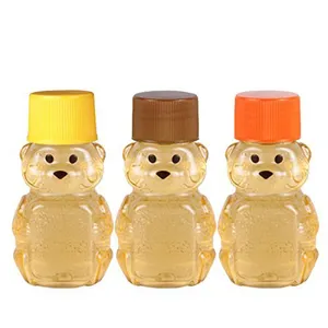 2 oz Plastic Panel Bear Shape Christmas Variety Clear Plastic Bottle for Honey