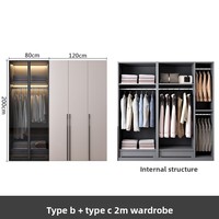 Armoire de luxe légère en bambou avec portes vitrées, meuble de rangement moderne pour chambre à coucher avec 2 tiroirs et 4, 6 ou 8 portes, mobilier de maison