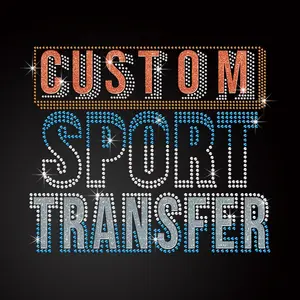 New Arrival Sports Rhinestone Transfer Girl Rhinestone Heat Transfer Design