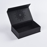 Boîte en carton noire personnalisée, boîte cadeau électronique grand public, boîte cadeau magnétique avec couvercle, boîtes d'emballage aimantées