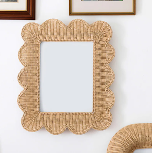 Cadre photo mural <span class=keywords><strong>en</strong></span> <span class=keywords><strong>rotin</strong></span> <span class=keywords><strong>naturel</strong></span> tressé <span class=keywords><strong>en</strong></span> forme de coquille, décorations pour la maison, fabriqué au Vietnam, style vintage - Product Image 5