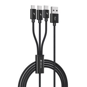 Devia fabricante venta 3 en 1 Tipo c 8pin <span class=keywords><strong>micro</strong></span> de transferencia de datos <span class=keywords><strong>usb</strong></span> <span class=keywords><strong>2</strong></span>,0 de sincronización de carga rápida de cables - Product Image 1