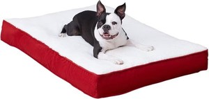Cama para perros impermeable carmesí mediana, resistente, antideslizante, fácil de limpiar, patrón sólido para uso en cajas de interior/exterior - Product Image 2