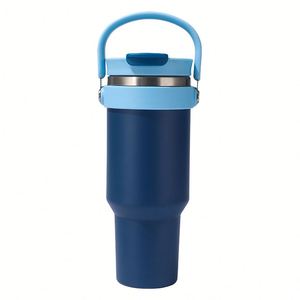 New Arrival Stainless Steel Vacuum Flask Travel Mug Classic Design with Handle <b>Straw</b> for Camping for Outdoor Adventures - Product Image 1