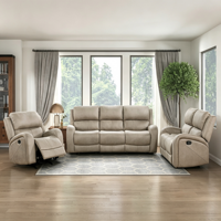 [Stok AS] Furnitur Ruang Tamu 6 Kursi Bahan Microfiber Dengan Sofa Reclining, Loveseat, dan Kursi Recliner Dikirim Dari AS MOQ 1 Set