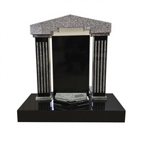 Croix commémorative en granit poli, pierre naturelle, avec design américain traditionnel pour application dans les cimetières