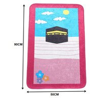 Tapis de prière moyen antidérapant en velours à poils plats, tissé à la machine, imprimé multi-motifs, motif fleur de glace, pour enfants, best-seller