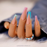 Vente en gros directe d'usine, ongles press-on en forme de ballerine, faits à la main, logo personnalisé