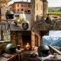 Casque de Moto Jet Rétro Vintage Unisexe à Design Personnalisable Homologué DOT/ECE/NBR avec Sangle Jugulaire Ajustable