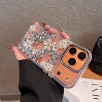 Coque de téléphone antichoc en TPU souple et colorée avec strass 3D et paillettes liquides de luxe pour iPhone 17 Pro Max 16 15 Plus – Vente en gros