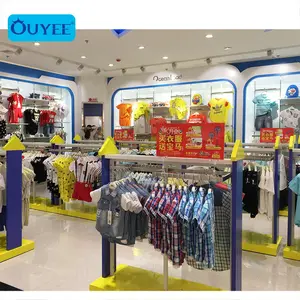 Baby Clothes Shop Showcase Wall Unit Display Shelves Kids' Clothes Store Display Furniture Gondola Baby Shop Design