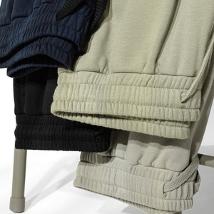 Pantalones Deportivos de Cintura Alta para Hombre, Estilo Urbano, Color Sólido, Felpa, Sueltos, Casuales, 85% Algodón, 15% Poliéster, 380 g/m², Ecológicos - Product Image 2