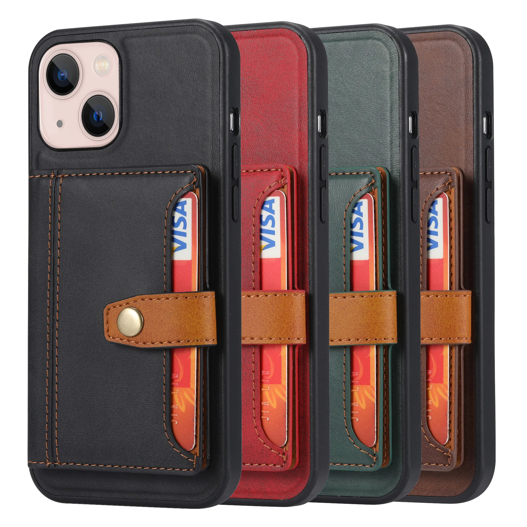 Hot Sale Flip Wallet Mobile Case custom wholesale luxury Leather Phone Shell for iphone 12 13 pro max