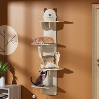 Étagère murale en bois personnalisée pour chat, arbre à chat avec poteau à gratter en sisal, aire de jeux intérieure pour chat
