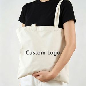 Sac fourre-tout en toile personnalisé avec logo imprimé, sac de shopping réutilisable en coton - Product Image 2