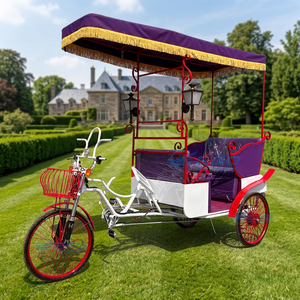 Tricycle électrique à pédales XCEGO de haute qualité, économique et très vendu, capacité de 4 personnes, structure en acier Q235B, sièges en cuir souple - Product Image 1