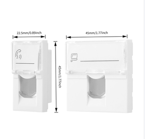 Placa <span class=keywords><strong>de</strong></span> pared <span class=keywords><strong>de</strong></span> tipo francés <span class=keywords><strong>de</strong></span> puerto simple/doble para sistema <span class=keywords><strong>de</strong></span> cableado <span class=keywords><strong>de</strong></span> red con conector Keystone - Product Image 6
