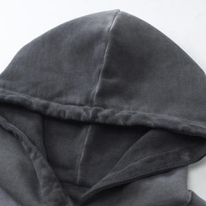 Sudadera con capucha lavada vintage de algodón 100% al por mayor 430 gramos de peso pesado de gran tamaño con estampado de piedra ácida en el hombro caído para la temporada de otoño - Product Image 6