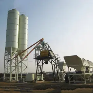 Concrete Batching and Mixing Plant 25m3/h Capacity with Accumulational Weighing and Control System