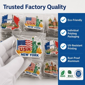 Aimant de réfrigérateur en aluminium 3D gaufré, souvenirs de voyage USA France Russie New York <span class=keywords><strong>Paris</strong></span> Moscou, 2x3 pouces, pour la décoration de la cuisine, du <span class=keywords><strong>bar</strong></span>, ou comme cadeau - Product Image 4