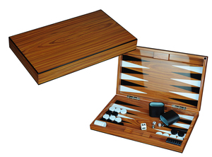 <span class=keywords><strong>Backgammon</strong></span> di Lusso Personalizzato da 21 Pollici per Tornei, Marrone con Set di Dadi - Product Image 6