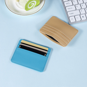 Slanke PU Lederen Creditcardhouder Effen Kleuren Kunstleren Kaarthouder Portemonnee Heren Dames 4 Vakken Zak Portemonnee Aangepast Logo - Product Image 3