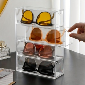 Étui de <span class=keywords><strong>rangement</strong></span> transparent pour lunettes à 4 fentes, tiroir anti-poussière pour lunettes de soleil, idéal pour le <span class=keywords><strong>rangement</strong></span> à la maison <span class=keywords><strong>et</strong></span> au <span class=keywords><strong>bureau</strong></span> - Product Image 1