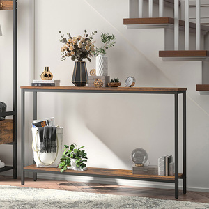 Wholesale Narrow Industrial <strong>Console</strong> <strong>Table</strong>, HOOBRO <strong>Slim</strong> Entryway <strong>Table</strong>, Sofa <strong>Table</strong> with Shelf for Living Room Hallway Entrance - Product Image 3