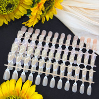 Ongles à presser ABS de style français, préconçus, couleur unie, pointes blanches, lot de 24 pièces, pointes rondes, style court, très demandés