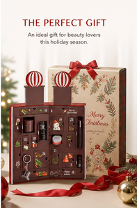 Custom Luxury Burgundy Advent <b>Calendar</b> Box 24 Days Double Door 3D Decor Empty OEM Beauty Fragrance Christmas Wholesale supplier - Product Image 4
