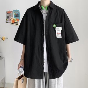 <span class=keywords><strong>Camicia</strong></span> da Lavoro One Piece per Uomo, Manica Corta Stile Americano, Manica <span class=keywords><strong>a</strong></span> Tre Quarti, <span class=keywords><strong>Camicia</strong></span> Estiva di Alta Qualità - Product Image 3