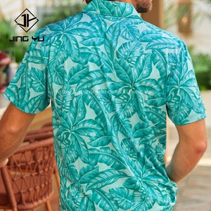 Camisa de Golf Azul Heather de Diseño Personalizado, Ropa de Playa para Hombre con Estampado Aloha, Unisex, con Botones, Camisas Hawaianas para Vacaciones en la Playa - Product Image 4