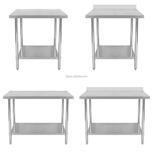 โต๊ะเตรียมอาหารสแตนเลสสีเงินสำหรับร้านอาหาร ยี่ห้อ NSF Kitchen พร้อมขาปรับระดับได้ - Product Image 2