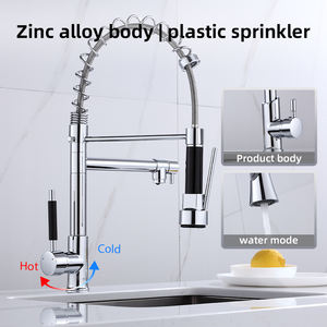 Robinet de cuisine chromé <span class=keywords><strong>KOEN</strong></span> KE-6024-1 de haute qualité, design moderne, avec douchette extractible, eau chaude/froide, monocommande, cartouche céramique, à poser sur le plan - Product Image 4