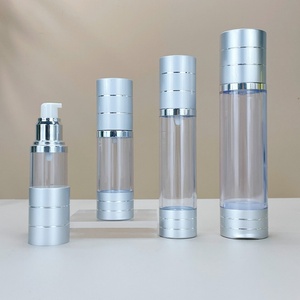 Flacons pompe airless de luxe en aluminium mat argenté vides pour lotion, sérum et crème – 15ml, 30ml, 50ml, 80ml, 100ml, 120ml - Product Image 2